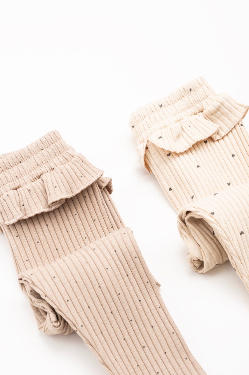 Dotted Legging - Beige/Off-White - 1-6Y