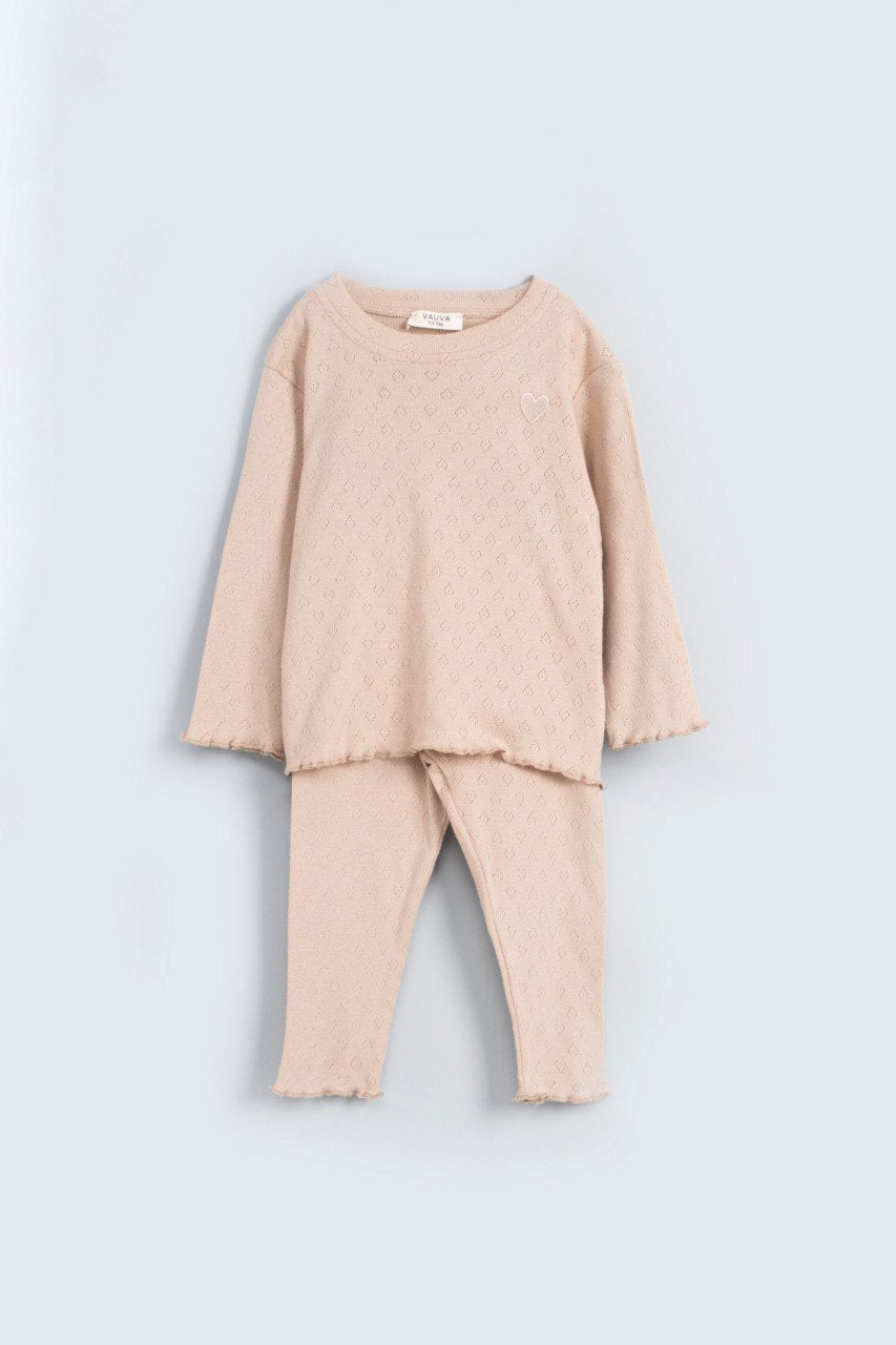 Pajamas - Beige/White/Pink - 1-6Y
