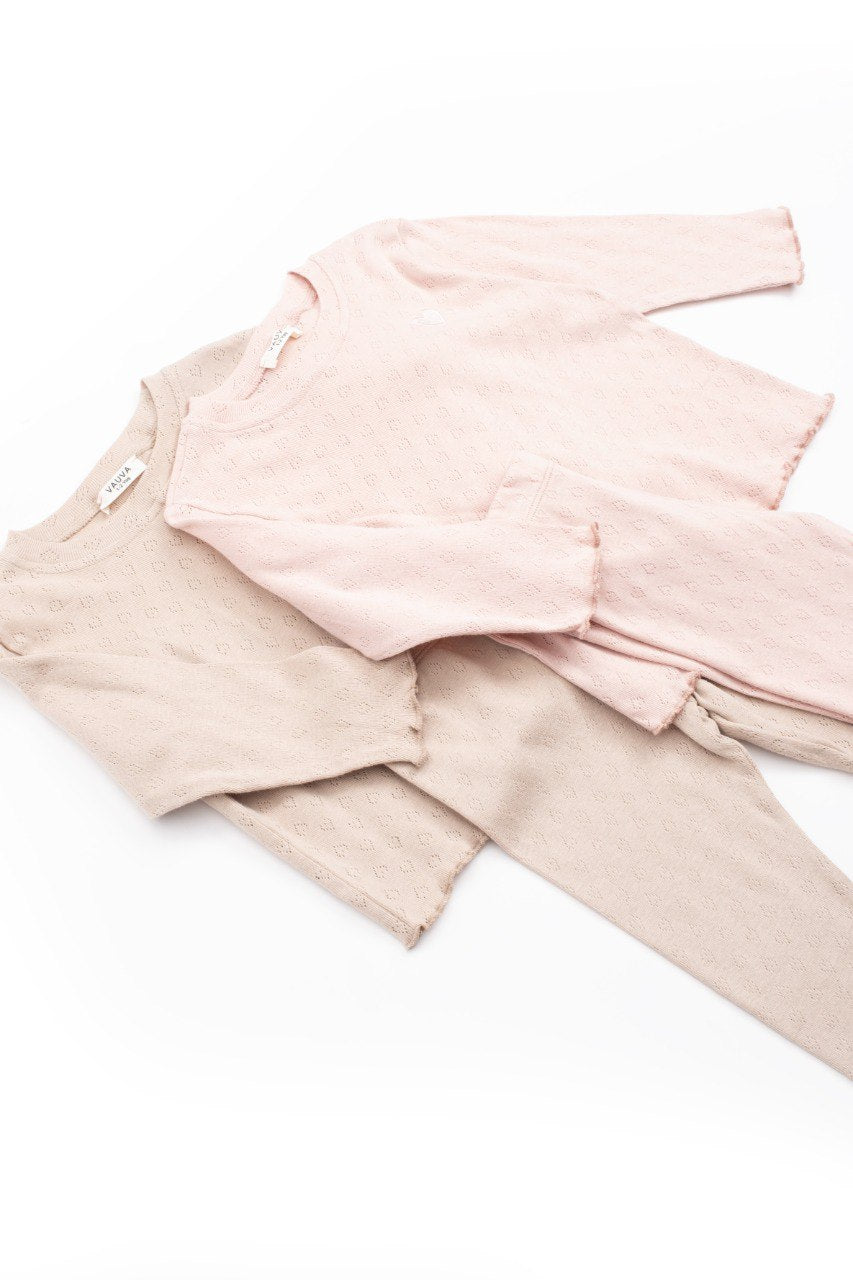 Pajamas - Beige/White/Pink - 1-6Y