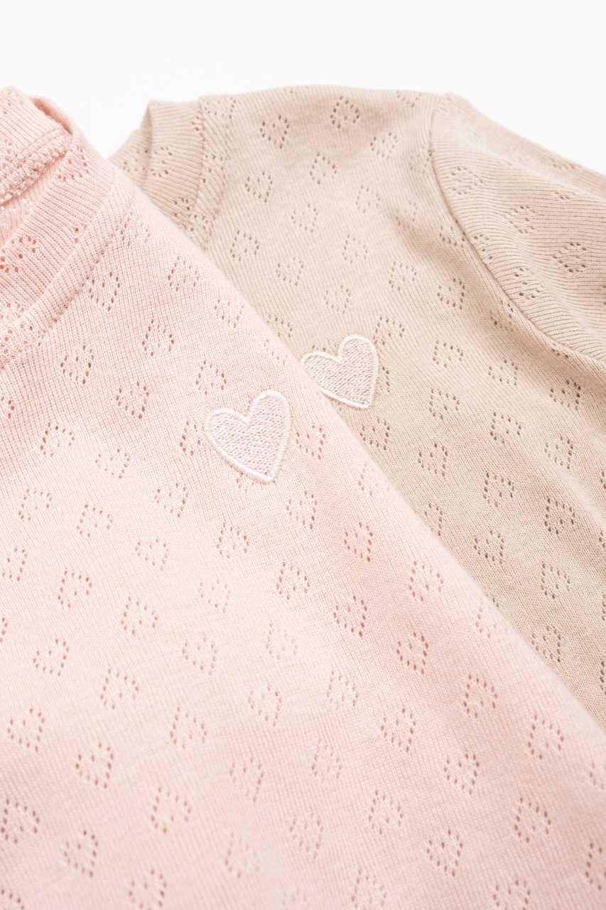 Pajamas - Beige/White/Pink - 1-6Y