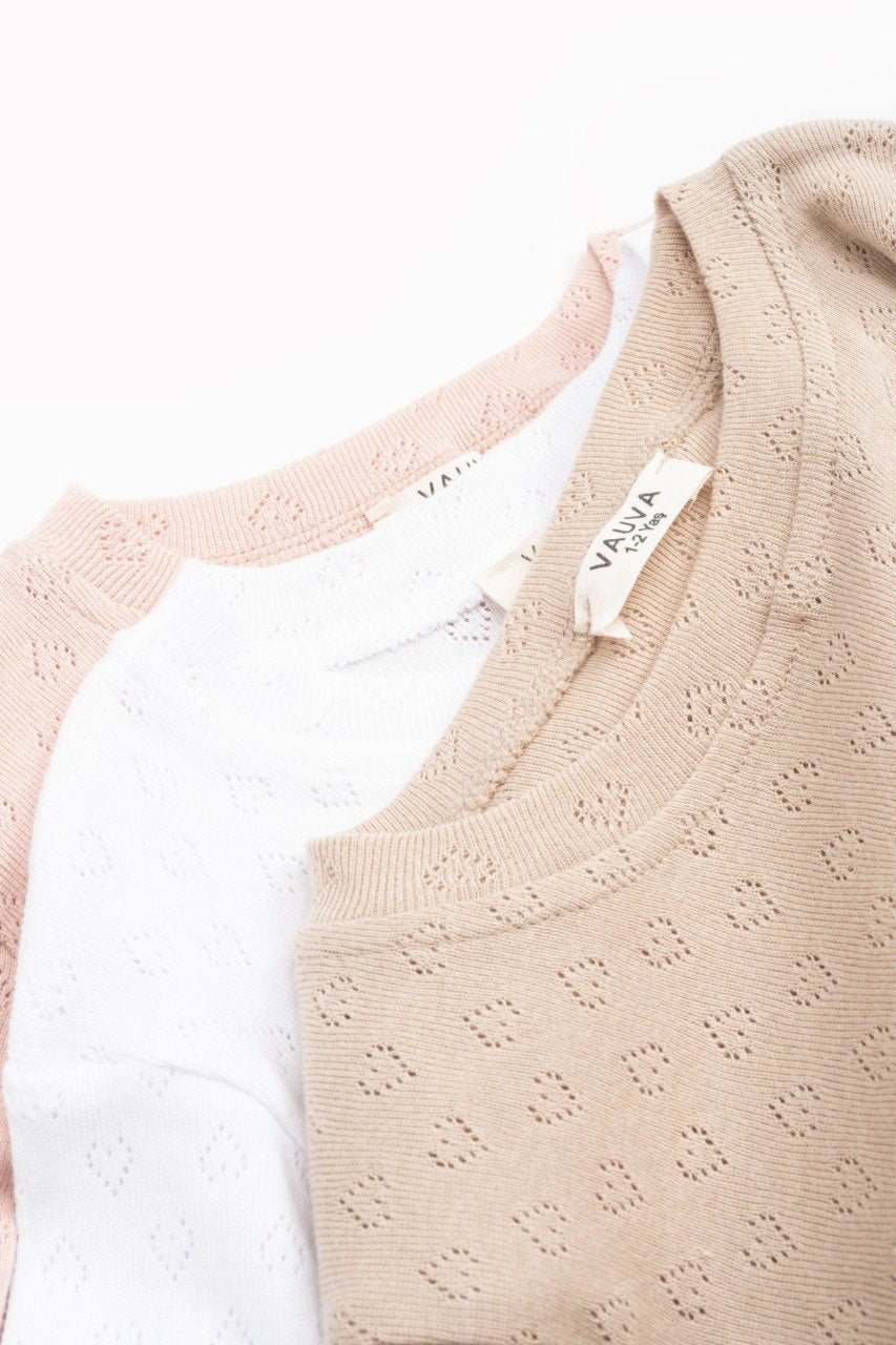 Pajamas - Beige/White/Pink - 1-6Y