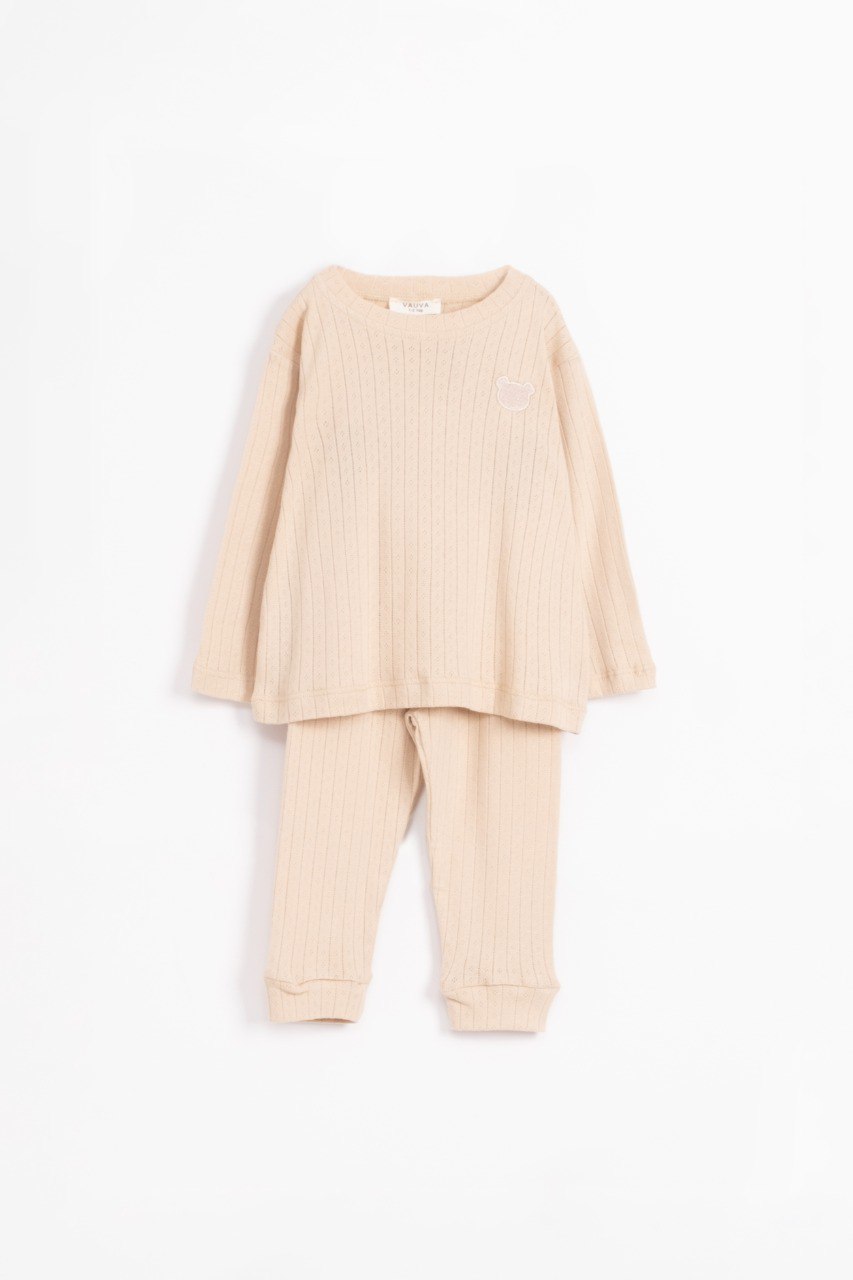 Bear Pajamas - White/Blue/Beige - 1-6Y