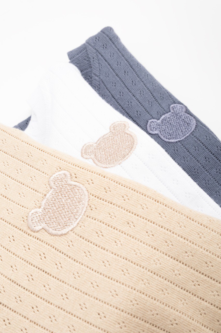 Bear Pajamas - White/Blue/Beige - 1-6Y
