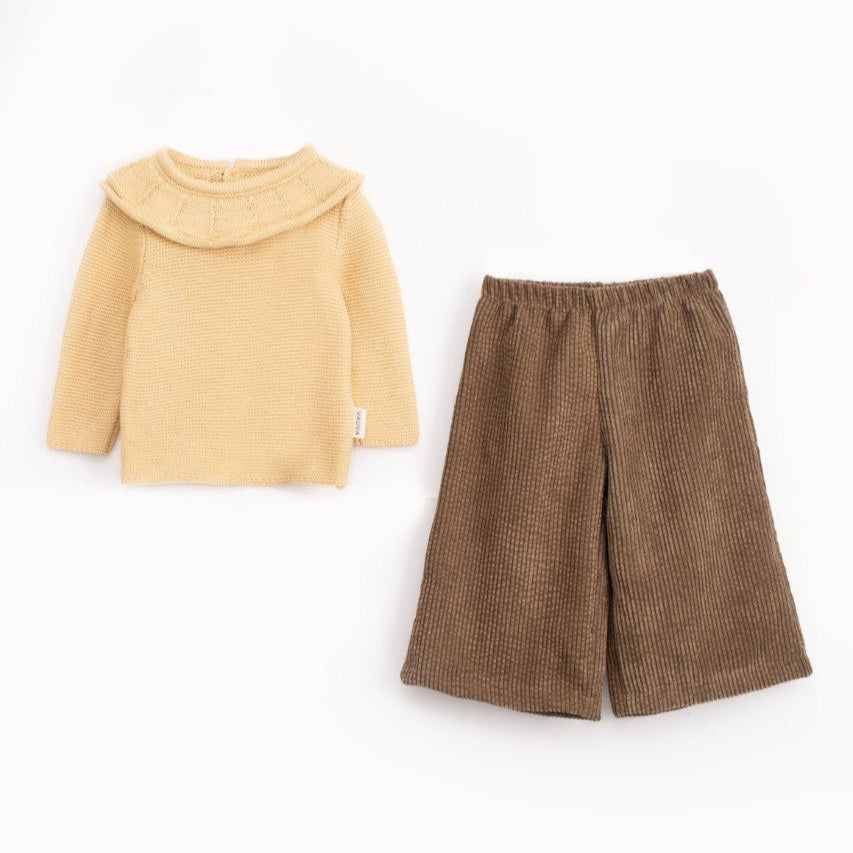 Thick Sweater & Wide Leg Pants Set - 3 Colors - 9M-3Y