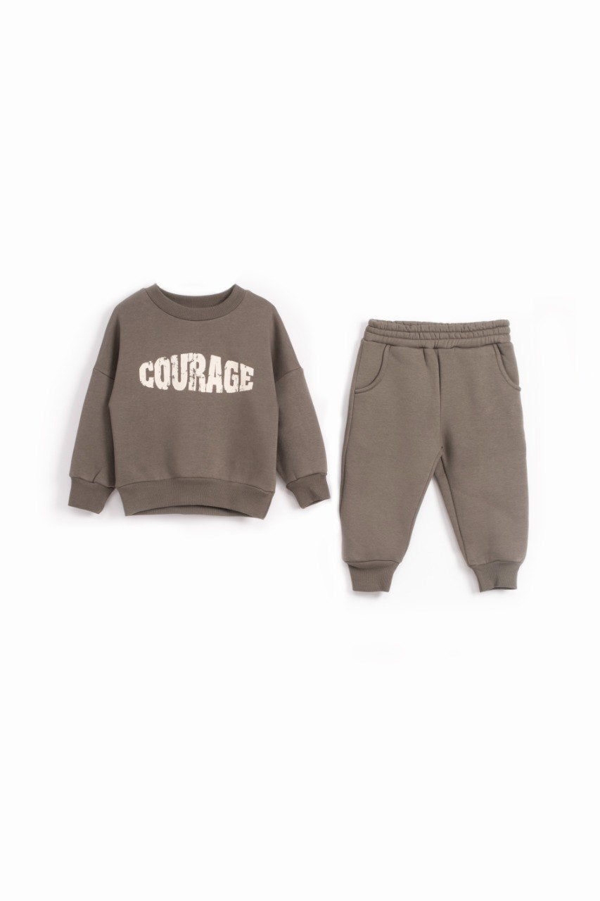 Courage Fleeced Set - Olive Green/Black - 1-6Y