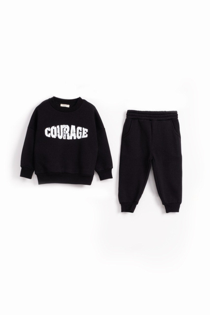 Courage Fleeced Set - Olive Green/Black - 1-6Y