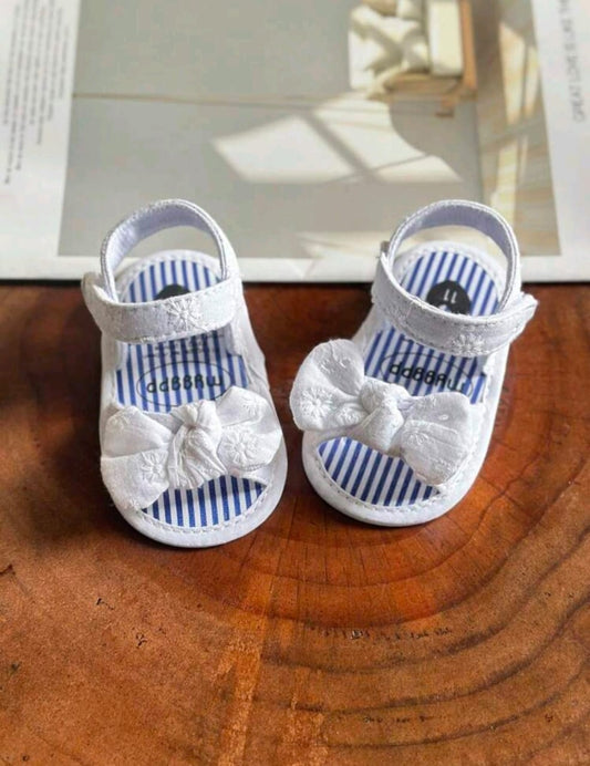 White Bow Sandals