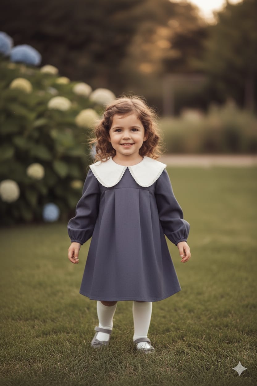 Michaella Dress - Navy Blue - 1-6Y