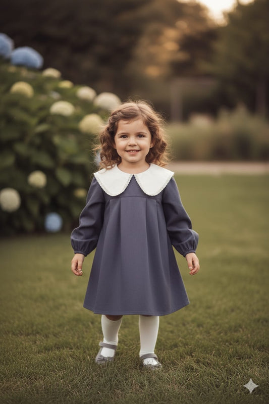 Michaella Dress - Navy Blue - 1-6Y