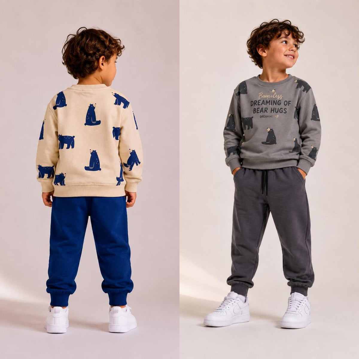 Bear Hugs Pants & Sweater Set - Navy/Grey - 3-10Y