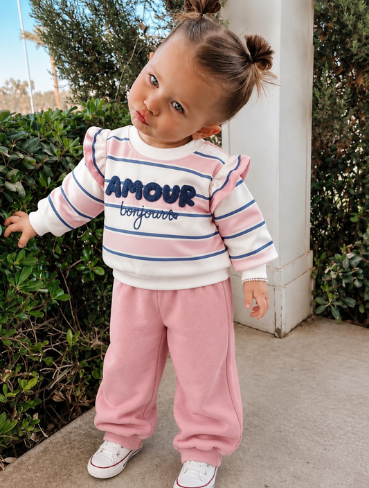 AMOUR toujours Fleeced Set - 6M-2Y