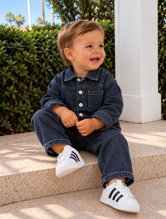 Washed Black Denim Set - 6M-2Y
