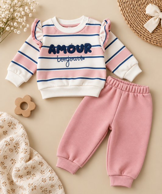 AMOUR toujours Fleeced Set - 6M-2Y