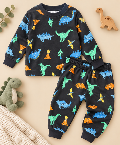 Boy Cotton Pyjamas - Universe/Dinos - 3-8Y