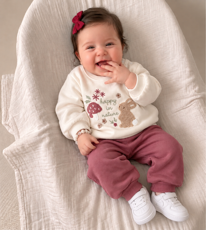 Bunnies Happy by Nature Fleeced Set - 6M-2Y