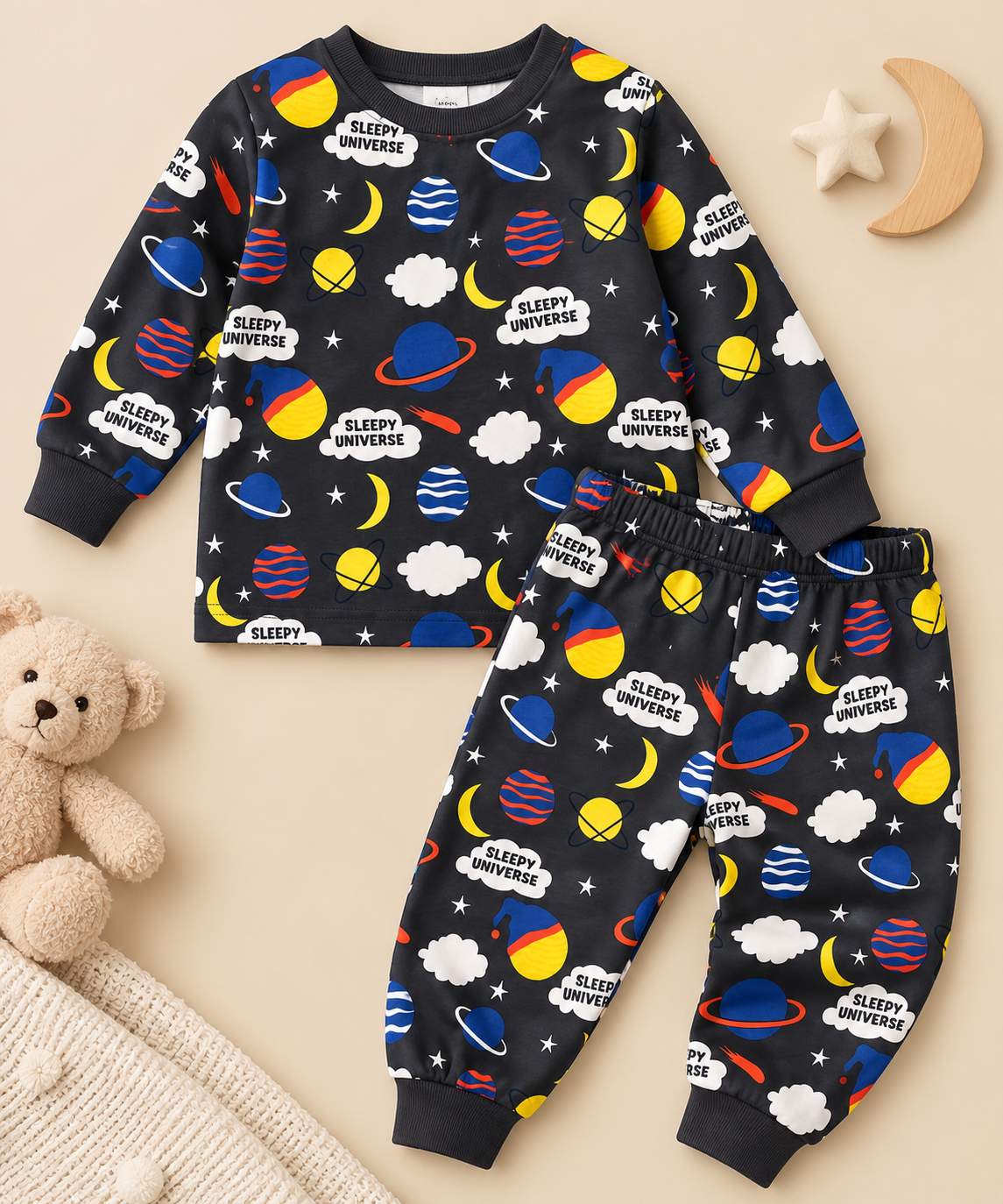 Boy Cotton Pyjamas - Universe/Dinos - 3-8Y