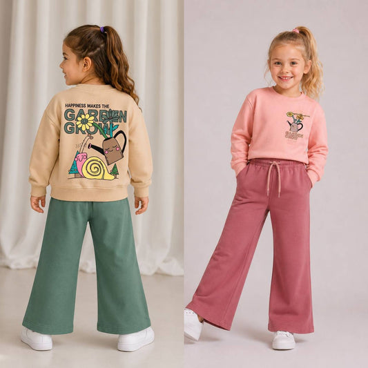 Garden Grow Pants & Sweater Set - Pink/Green - 3-10Y