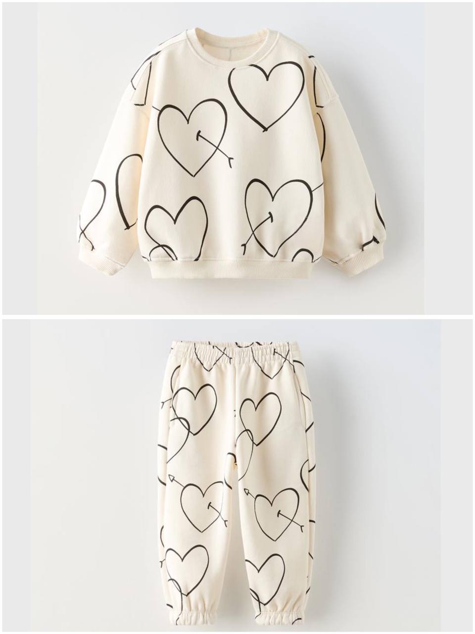 Black Hearts Pants &Sweater Set - 3-10Y