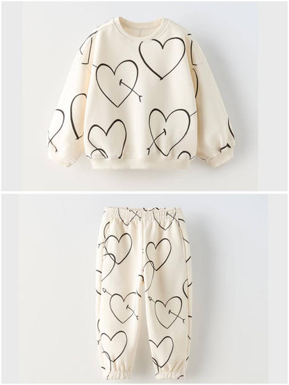 Black Hearts Pants &Sweater Set - 3-10Y