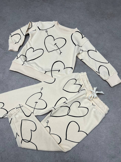 Black Hearts Pants &Sweater Set - 3-10Y