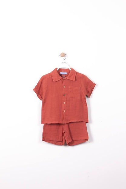 Muslin Shorts & Shirt Set - 2-7Y