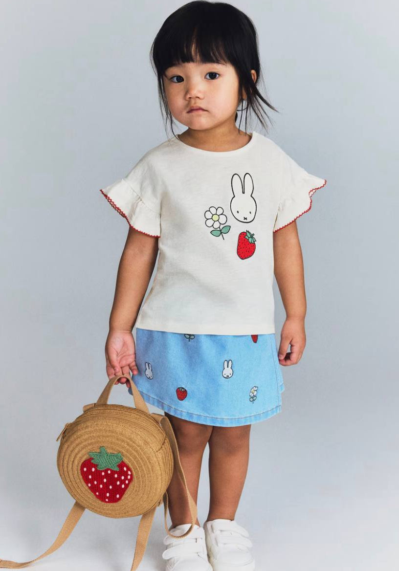 Kitty Denim Skort & Tshirt Set - 2-7Y