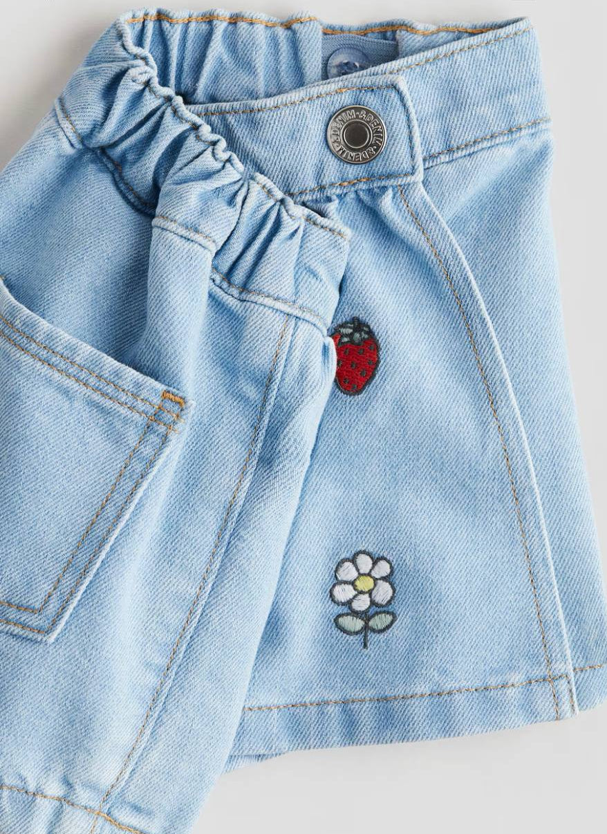 Kitty Denim Skort & Tshirt Set - 2-7Y