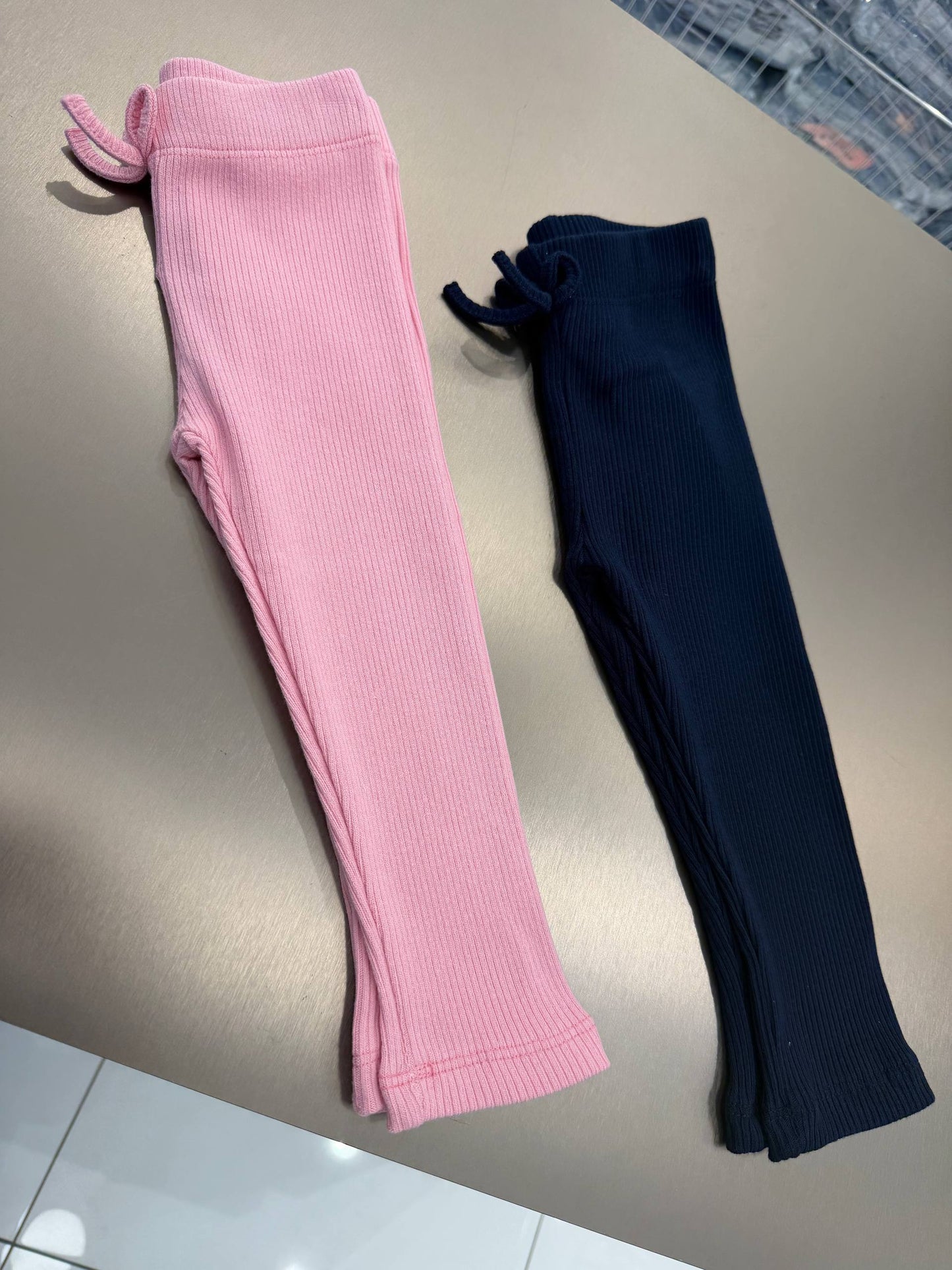Cotton Legging set - 2 PCS - Pink & Navy- 9M-3Y