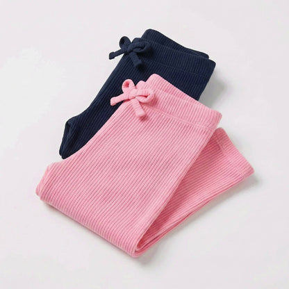 Cotton Legging set - 2 PCS - Pink & Navy- 9M-3Y