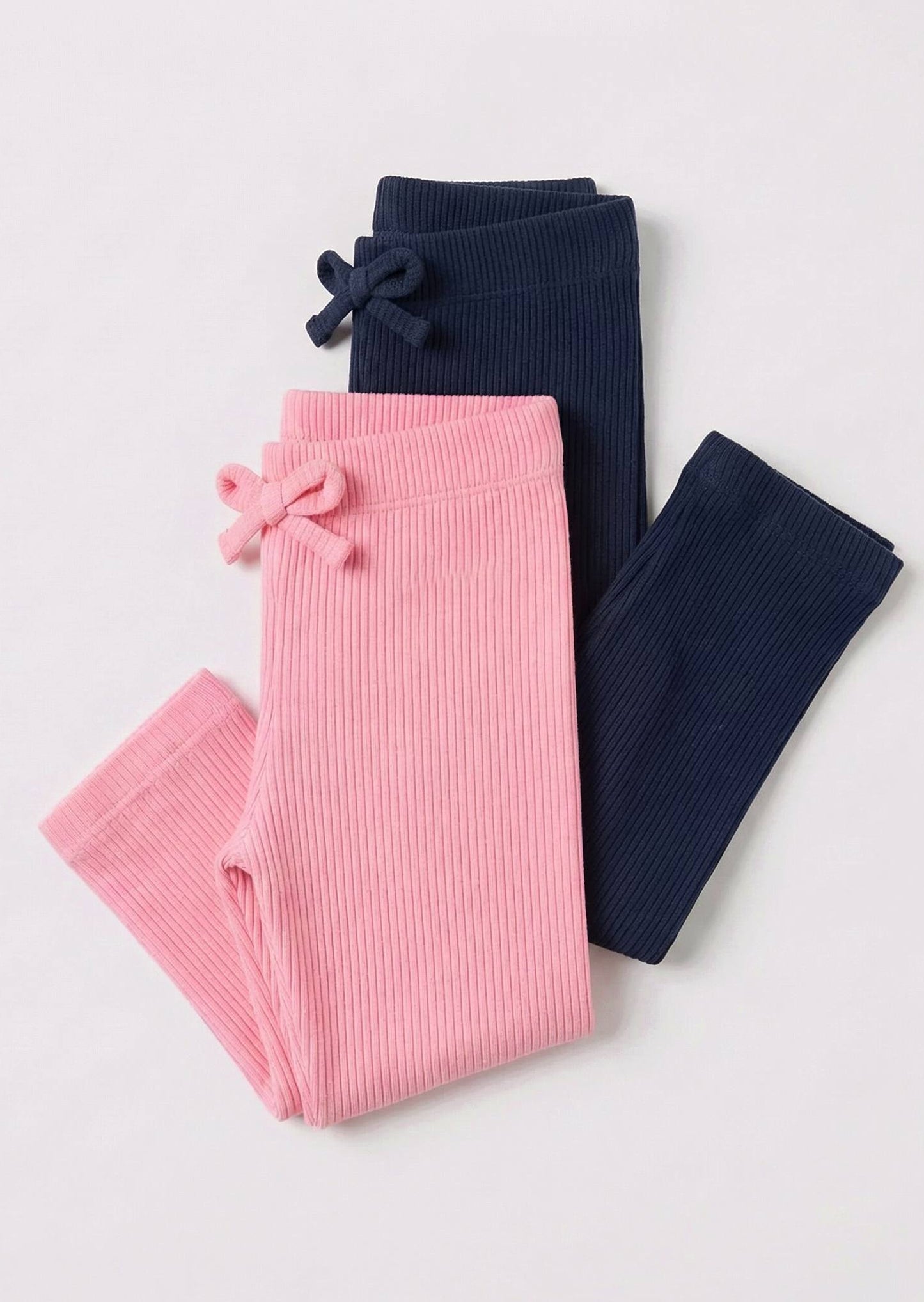 Cotton Legging set - 2 PCS - Pink & Navy- 9M-3Y