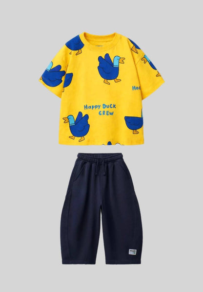 Happy Duck Crew Set 100% Cotton - 2-8Y