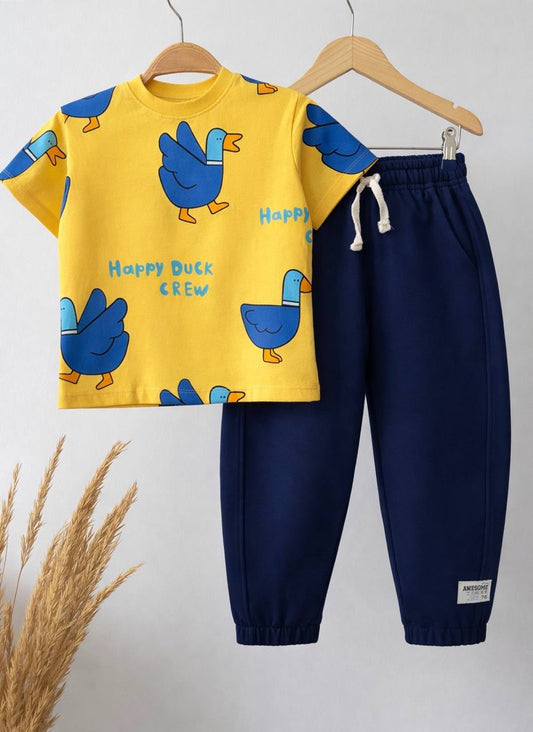 Happy Duck Crew Set 100% Cotton - 2-8Y