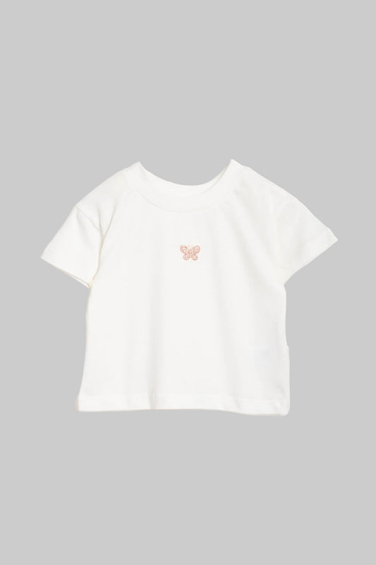 White Cotton Tshirt - 9M-4Y