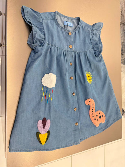 DENIM Dress - ANIMALS - 2-7Y