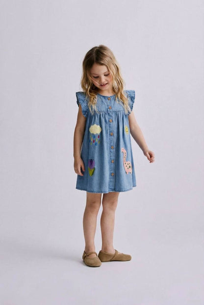 DENIM Dress - ANIMALS - 2-7Y