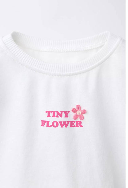 Tshirt - Tiny Flower - White - 2-7Y