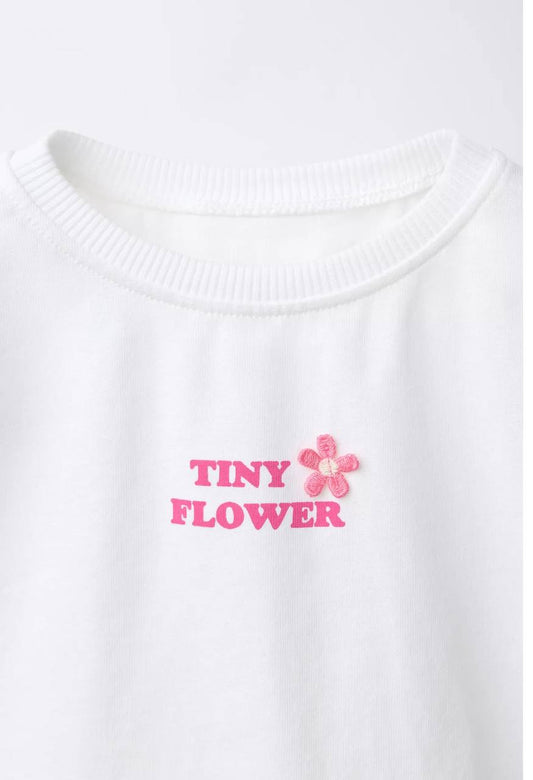 Tshirt - Tiny Flower - White - 2-7Y