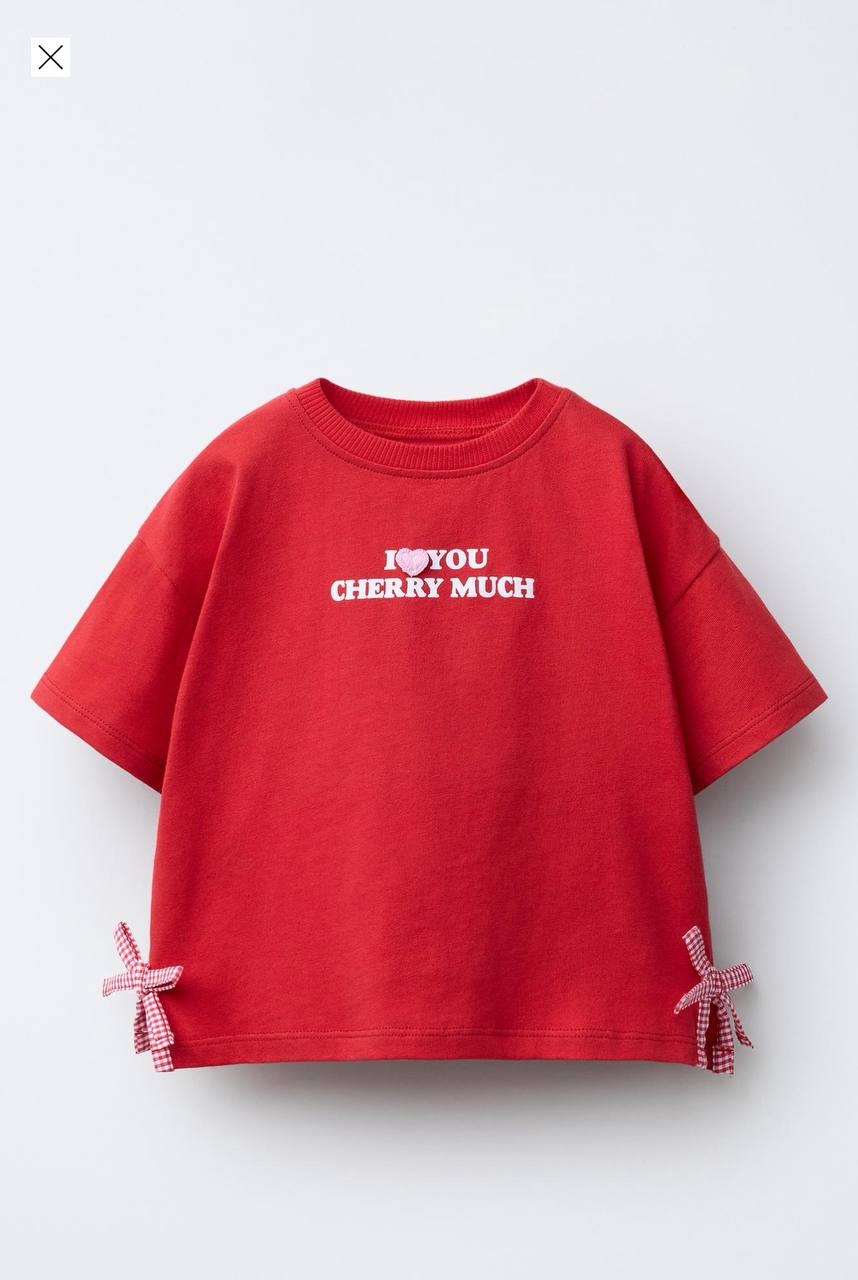 Tshirt - I Love You Cherry Much - RED - 2-7Y