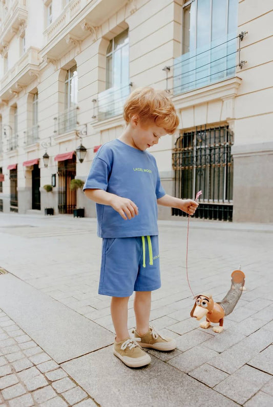 LaCiel Mood - Shorts & Tshirt Set - BLUE - 2-7Y