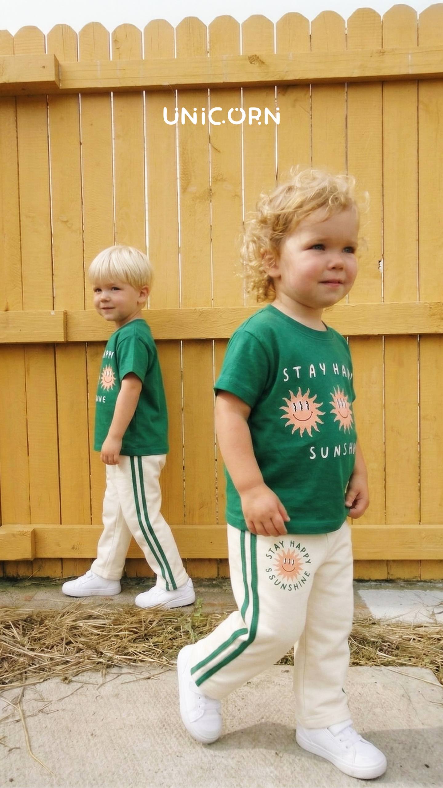 Pants & Tshirt Set - STAY Happy - 2-8Y