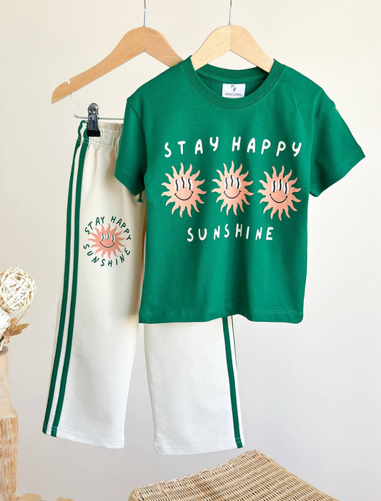 Pants & Tshirt Set - STAY Happy - 2-8Y