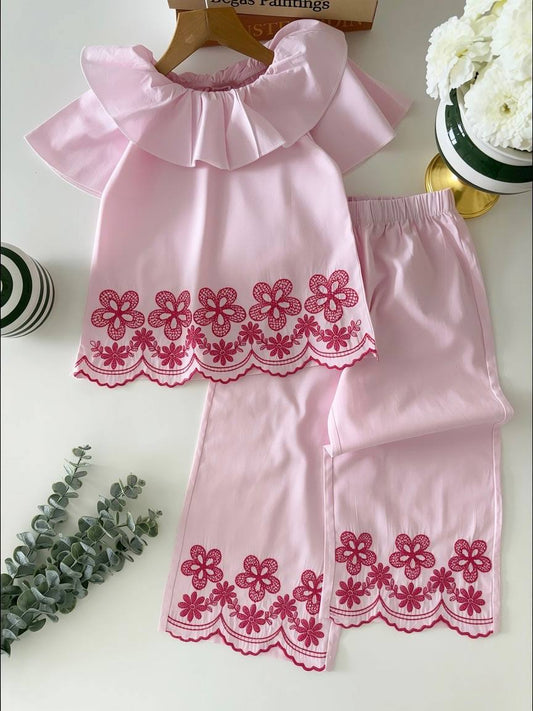 Pink Floral Pants & Tshirt Set - 3-10Y