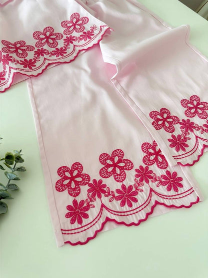 Pink Floral Pants & Tshirt Set - 3-10Y