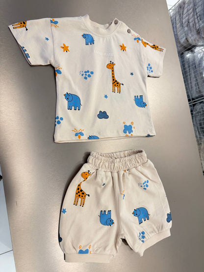 Shorts & Tshirt Set - Giraffe - 6M-3Y