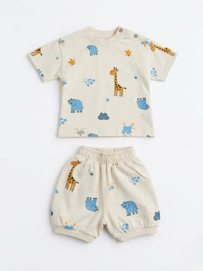 Shorts & Tshirt Set - Giraffe - 6M-3Y