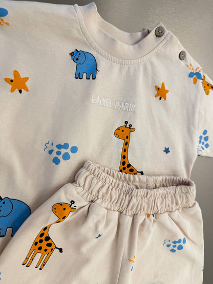 Shorts & Tshirt Set - Giraffe - 6M-3Y