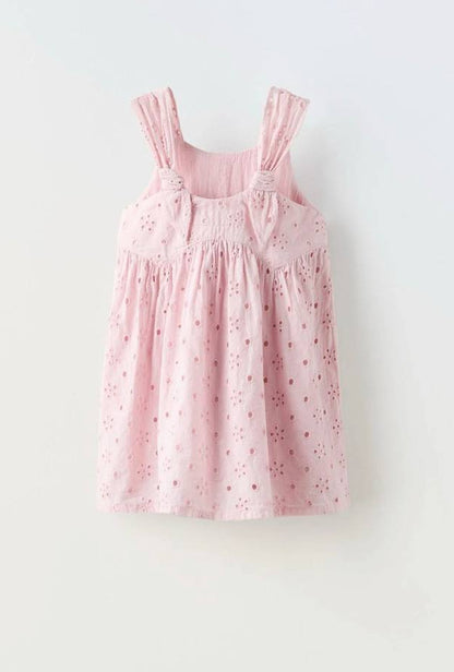 Pink Embroidered Dress - 2-7Y