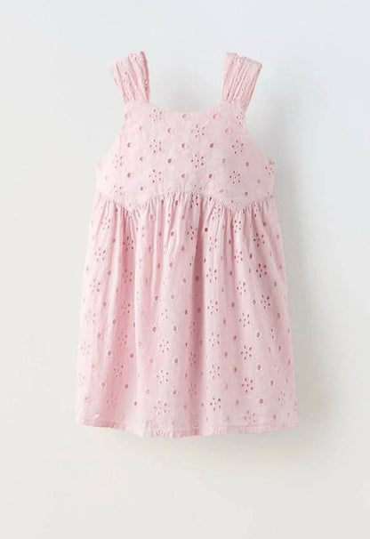 Pink Embroidered Dress - 2-7Y
