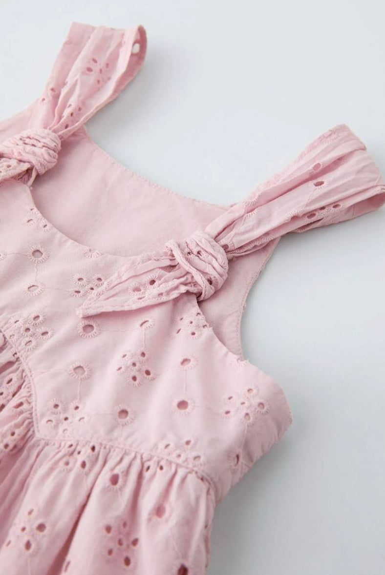 Pink Embroidered Dress - 2-7Y