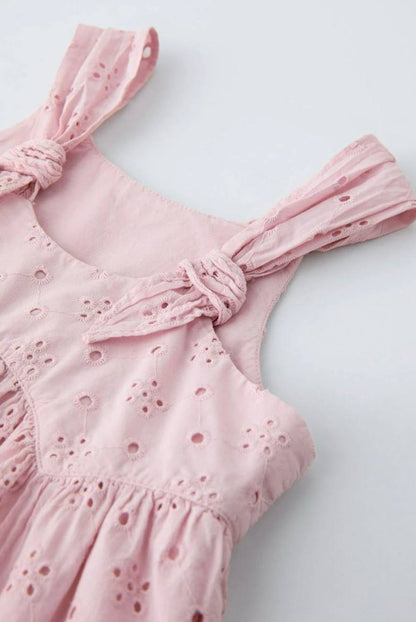 Pink Embroidered Dress - 2-7Y